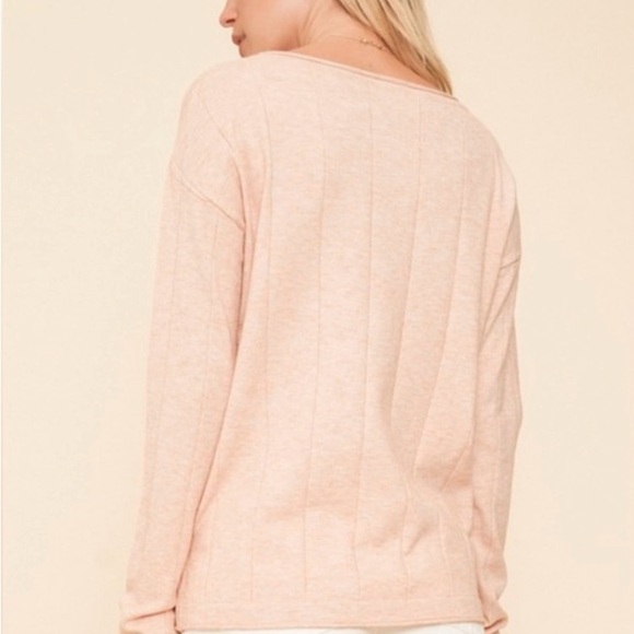 Blush Peach Pink Soft Knit Ribbed Sweater NEW Item NWT - Picture 2 of 2
